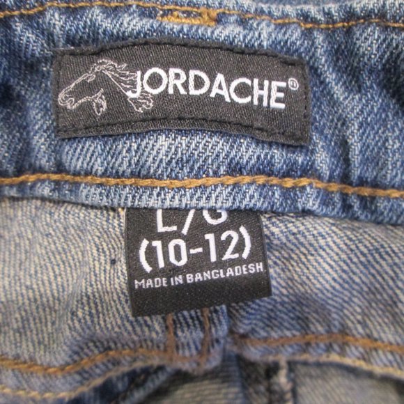 JORDACHE GIRL'S JUNIOR BIB BLUE JEAN OVERALLS - Picture 6 of 7